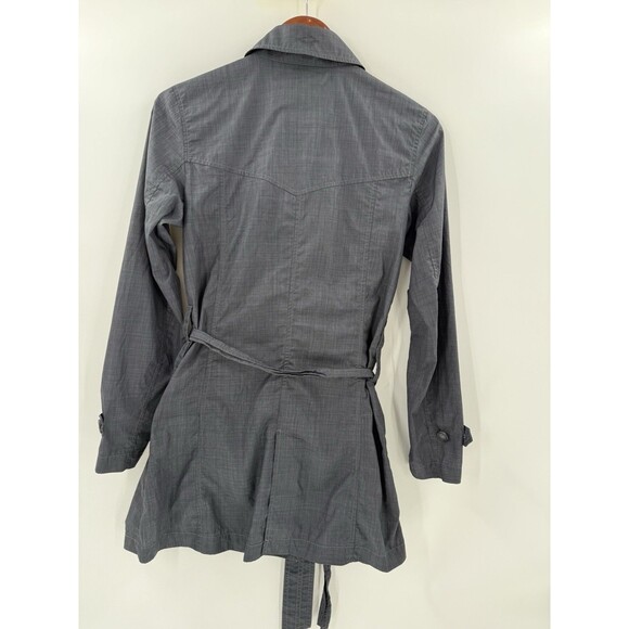 VINTAGE Horny Toad 100% Charcoal Gray 100% Nylon Trench Coat Size XSMALL EUC - Picture 6 of 12